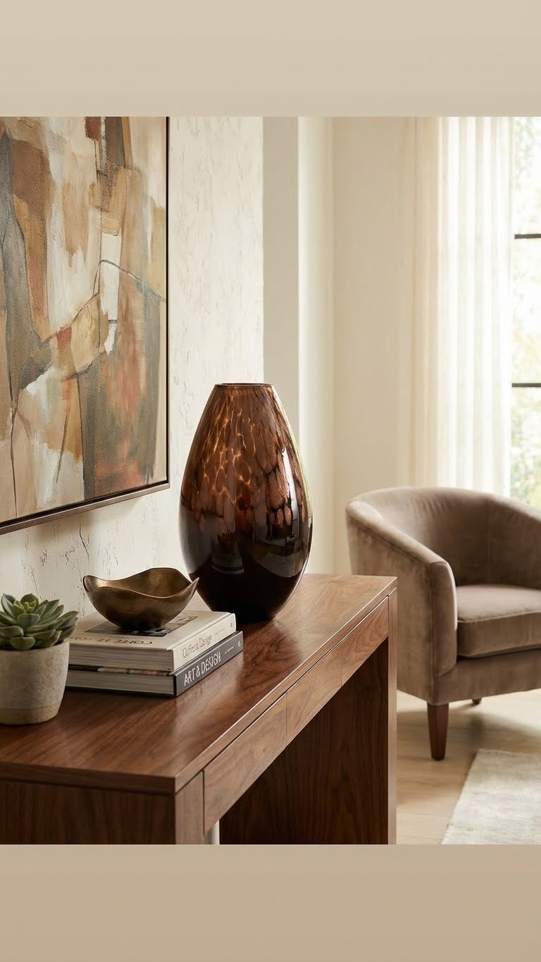 Vase en Verre Artisanal "Galaxie Brune" – Élégance et Raffinement